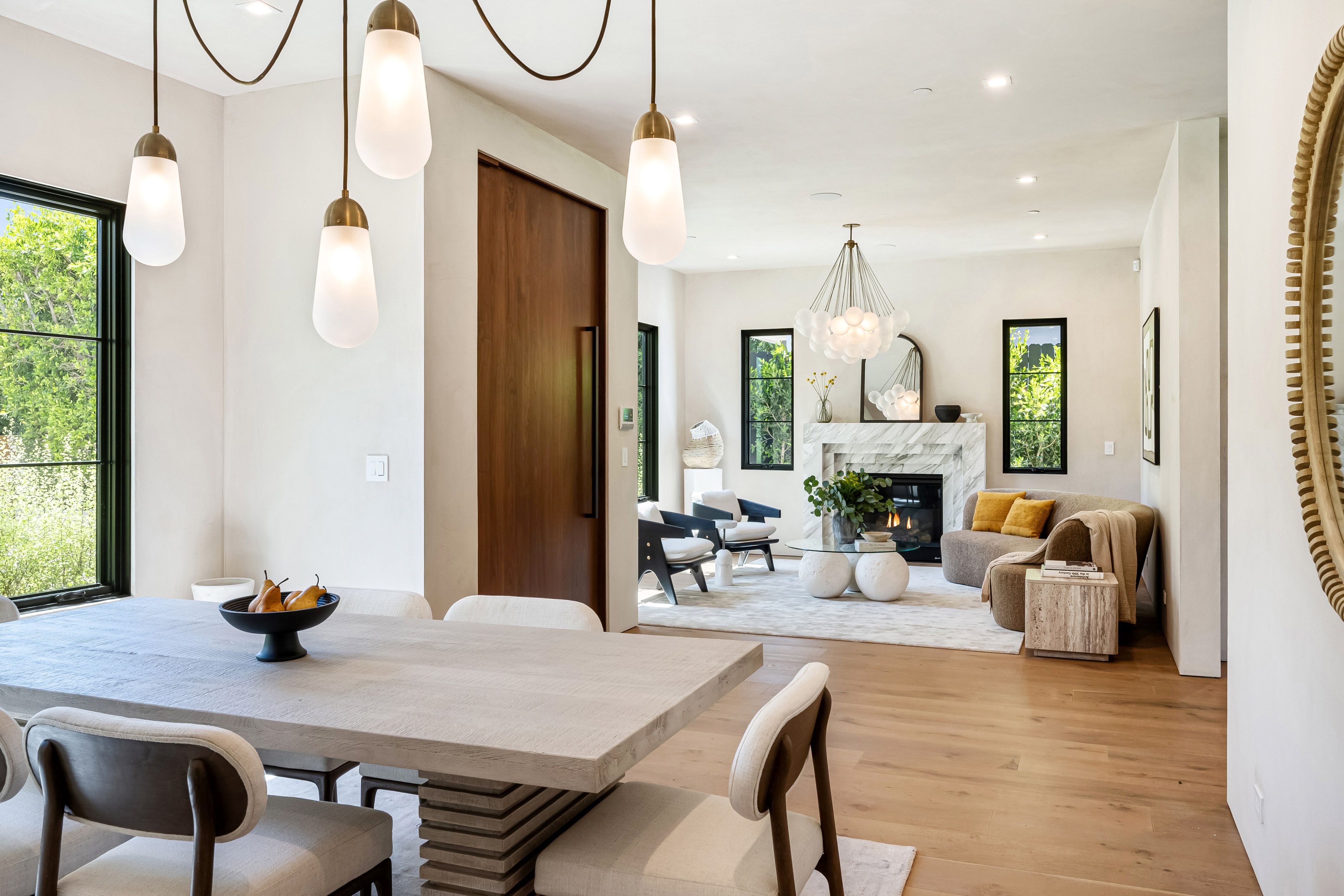Contemporary open-plan living and dining space.